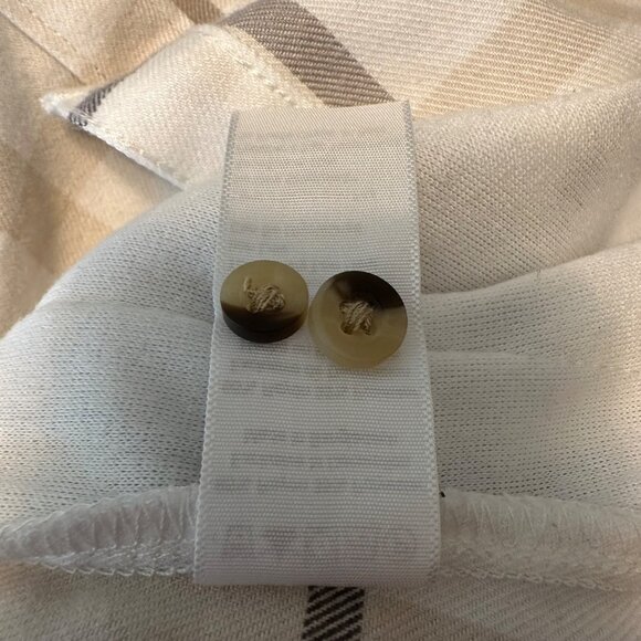 Jachs Girlfriend Womens Cream Plaid Button-Down Shirt Size M Rayon/Polyester - Picture 8 of 8